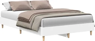 Image de vidaXL Cadre de lit sans matelas Blanc 140x190 cm Bois composite