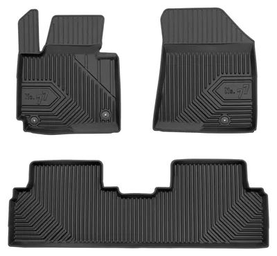 Obrázok produktu pre Gumové vaničkové autokoberce pre: Kia Carens IV 2013-2019 (minivan) – 3 ks, čierna, na mieru