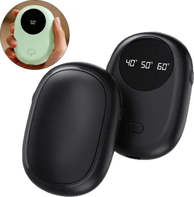 Produktbild von Wiederaufladbarer Handwärmer – 2er Set, 1200mAh, 3 Heizstufen einstellbar, Tragbare Powerbank und Taschenwärmer für kalte Tage