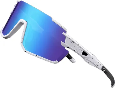 Zdjęcie produktu dla INF Sportowe okulary przeciwsłoneczne  z piaskowo-białą oprawką Czarny + Niebieski