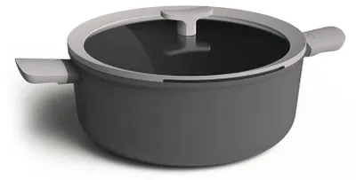 Produktbild von BergHOFF Leo Lite Aluminium-Kochtopf mit Deckel, grau 28 x 11,5 cm