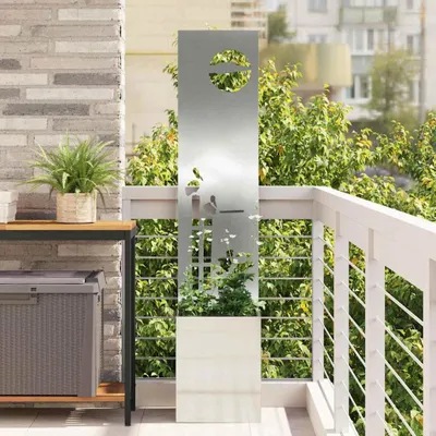 Immagine prodotto di Maison Exclusive - Telo frangivista da giardino argento 32 x 150 cm in acciaio zincato