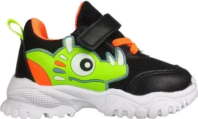 Produktbild von Kinder Sneaker Mädchen Jungen Freizeitschuhe Mit Dinosauriermuster Liws Schwarz Gr.21