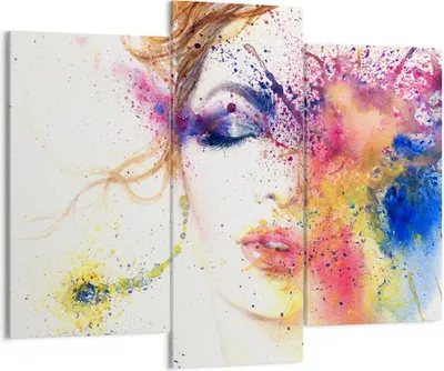 Produktbild von Bild auf Leinwand - Leinwandbild - Frau Abstraktion - 130x100cm - Wand Bild - Wanddeko - Leinwanddruck - Bilder - Kunstdruck - Wanddekoration - Leinwand bilder - Wandkunst - CB130x100-3849