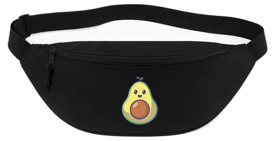 Produktbild von Huuraa Bauchtasche Avocado Comic 2,5 Liter Black Polyester Crossbody Bag Geschenkidee