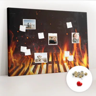 Imagen del producto de Tablero de corcho con chinchetas – Tablero con chinchetas para fotografías y notas – 140x100 cm – 100 chinchetas metálicas – Marca: Gril