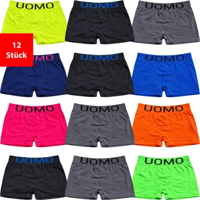 Produktbild von Retro Boxer Boxershorts Herren Mikrofaser 12er & 24er Pack Retroshorts Set - 12 Stück M/L