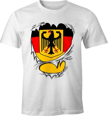 Produktbild von Lustiges Herren Deutschland-Shirt Fan-Shirt Rip off Deutschland Flagge WM 2018 Fußball Weltmeisterschaft Moonworks® weiß M