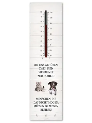 Produktbild von Thermometer + Schlüsselhalter - Zwei + Vierbeiner T003