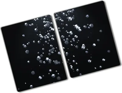 Produktbild von Tulup Glas Herdabdeckplatte - 2x40x52 cm - Glaskeramikkochfeld-Abdeckung Spritzschutz Glasabdeckplatte Kochplattenabdeckung und Schneidebrett - Zweiteilig - Kunst: modern & klassisch - 3D-Abstraktion - Schwarz