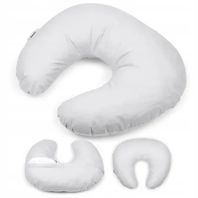 Image de Coussin d’allaitement Flumi forme rogal, gris clair