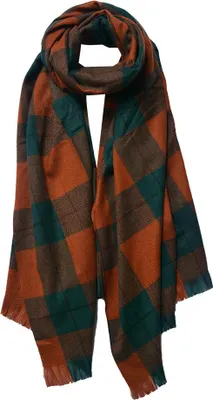Produktbild von Clayre & Eef Winterschal Damen 70x180 cm Grün Rot Polyester