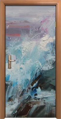 Produktbild von Türposter 90x200 cm Türaufkleber Türtapete Türfolie Klebefolie Meereswellen Seelandschaften Felsen