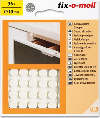 Produktbild von Anschlaglärm-Stopper rund 10mm weiß fix-o-moll