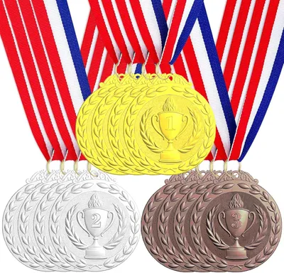 Imagen del producto de Conjunto de medallas, de 12 unidades, aleación de zinc, diámetro de 5 cm, para competiciones