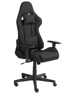 Obrázek produktu pro BELIANI Herní křeslo černé látkové otočné nastavitelné opěrky rukou a výška opěrky nohou moderní design