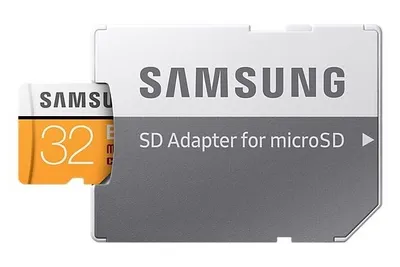 Produktbild von Samsung SD, 32GB, SDXC, Klasse 10, UHS-I, 100 MB/s, Farbe: Orange/Weiß