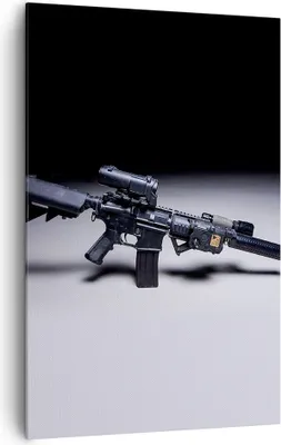 Produktbild von Bild auf Leinwand - Leinwandbild - Einteilig - Gewehr Armee - 80x120cm - Wand Bild - Wanddeko - Wandbilder - Leinwanddruck - Kunstdruck - Wanddekoration - Leinwand bilder - Wandbild - PA80x120-3776