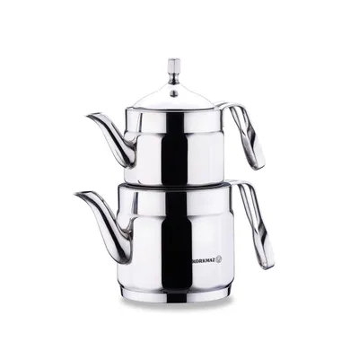 Produktbild von Korkmaz Nostaljia Maxi Teekannen-Set 1,2 l + 2,2 l Edelstahl 18/10