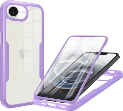 Produktbild von Schutzhülle für iPhone 16e/iPhone 17e, Eingebautem Displayschutz 360 Grad Komplettschutz Handyhülle Lila