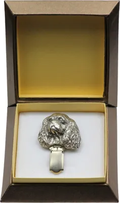 Obrázek produktu pro Hovawart - brož s klipsem, držák na startovní číslo, stříbrná připínka na výstavu psů značky Art-Dog