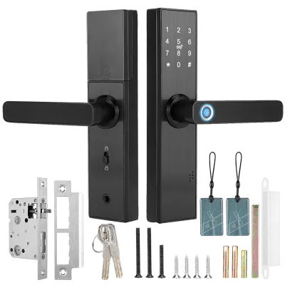 Image de Verrou de porte électronique intelligent avec Wi-Fi, lecteur d'empreintes digitales et clavier numérique