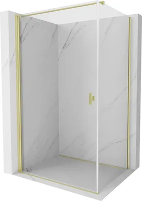 Produktbild von Mexen Mist-B Duschkabine, 95 x 80 cm, transparent, gebürstetes Gold - 8A2T-095-080-55-00