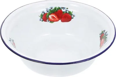 Produktbild von Famanu Emaille Schüssel Vintage Rund - Erdbeere