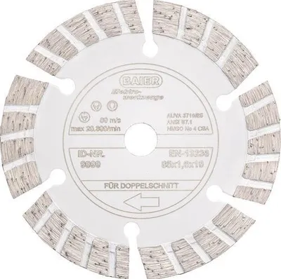 Produktbild von Diamanttrennscheibe D.85mm Bohr.10mm Seg.-B.35mm Seg.-H.10mm Seg.-S.2mm BAIER