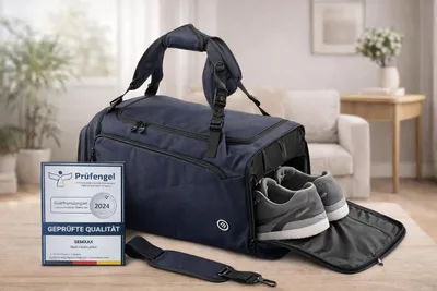 Produktbild von BeMaxx Sporttasche 40L blau Rucksackfunktion Schuhfach Nassfach 600D Polyester