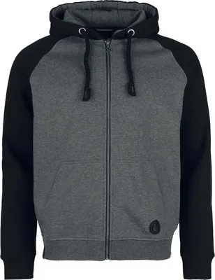 Produktbild von RED by EMP Herren schwarz/graue Kapuzenjacke mit Raglanärmeln L