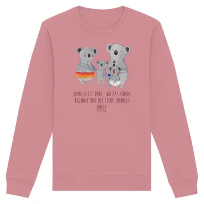Produktbild von Mr. & Mrs. Panda Baumwoll Sweatshirt Koala Familie Größe L - Canyon Pink - Geschenk, Mama, Muttertag, Bio-Pullover, Kinder, Koalas, Family, Pullover, Sweater, Pulli