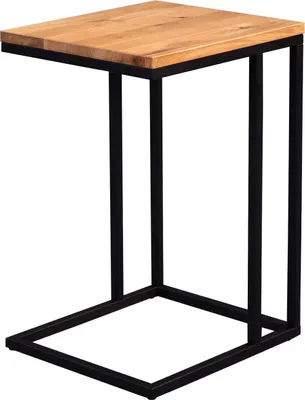 Produktbild von Beistelltisch Nick in braun, schwarz - Wildeiche/ Metall - 38 x 43 x 63 cm