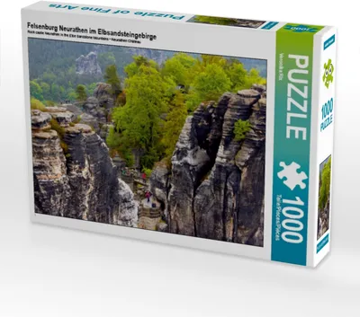 Produktbild von CALVENDO Puzzle Felsenburg Neurathen im Elbsandsteingebirge | 1000 Teile Lege-Größe 64x48cm Foto-Puzzle für glückliche Stunden