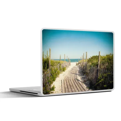 Produktbild von MuchoWow® Laptop Aufkleber Sticker Cover Meer - Holz - Sommer 25x18 cm - Laptop-Deko