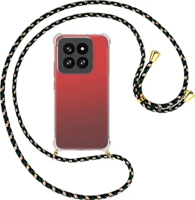 Produktbild von Handykette Backcover-Schutzhülle mit Band (Metall goldfarben) für Xiaomi 14 Pro (23116PN5BC) - camouflage
