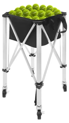 Produktbild von Tennisballwagen - Ballkorb auf Rollen - 4 Räder 2 mit Bremse - 150–170 Bälle - 40x40x90 cm - Schwarz