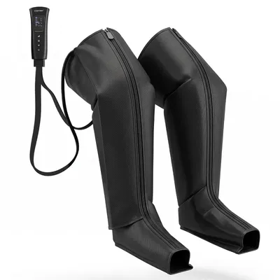 Image de Appareil de massage des jambes et des pieds COSTWAY avec compression et 4 compartiments, masseur pour les pieds avec 3 niveaux de chaleur, 6 modes de massage, 3 intensités, télécommande et fonction de mémorisation