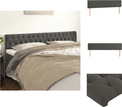 Produktbild von vidaXL Kopfteile 2 Stk. Dunkelgrau 100x7x78/88 cm Samt -  Kopf- & Fußenden