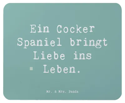 Produktbild von Mr. & Mrs. Panda Mauspad Spruch Liebe Cocker Spaniel - Meeresbrise - Geschenk, Hunderassen Eigenschaften, sozial, Mousepad, pc, Beschreibung, verspielter Charakter