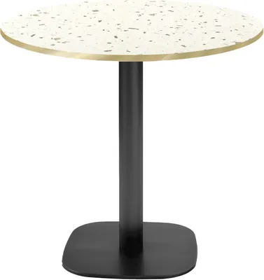 Produktbild von Runder Tisch Ø 70 cm – Rundes Terrazzo-Cassata-Modell mit Messingkanten
