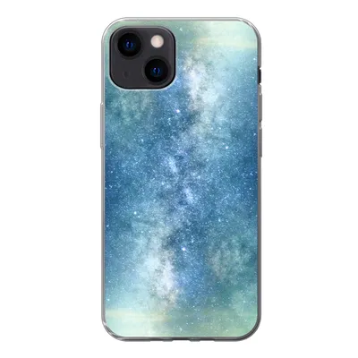 Produktbild von MuchoWow® Handyhülle Schutzhülle Hülle für iPhone 13 Sterne - Himmel - Blau - Jungen - Mädchen - Kinder Silikon Softcase Handy Hülle - Karteninhaber