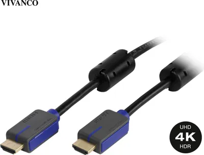 Produktbild von Vanco™Hochwertiges High Speed HDMI Kabel, kompatibel mit Ethernet, 4K, 3D, ARC, vergoldete Kontakte, 1,5m