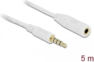 Image de Connecteur audio. Delock 3,5mm stéréo -> 3,5mm stéréo mâle/mâle 5,00m