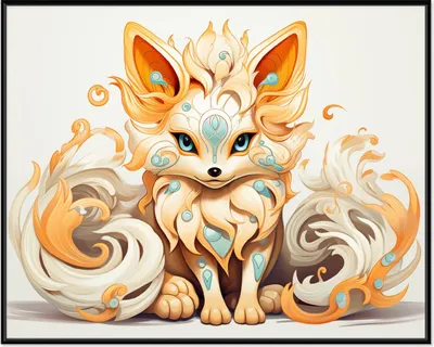 Produktbild von Wallario Wandbild Geheimnisvoller Fuchs, Größe: 40,30 x 50,30 cm, Poster mit schwarzem Aluminiumrahmen