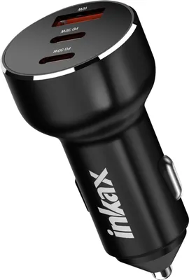 Obrázok produktu pre Inkax, nabíjačka do cigaretového zapaľovača, 78 W, duálne nabíjanie USB-C + USB, čierna