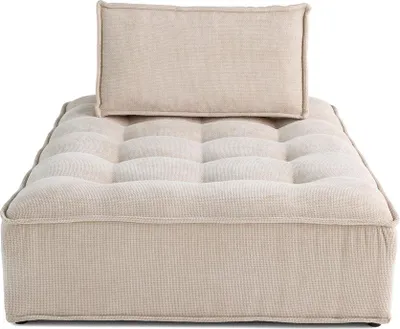 Image de Lisa Design Marisol - module d'assise méridienne - velours texturé , Beige