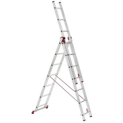 Obrázek produktu pro Hliníkový žebřík, 3 x 10 příček, 2,86 - 6,26 m univerzální, ALVE ENPRO 6610