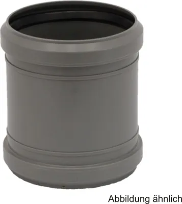 Produktbild von HT Muffe Ø 75 mm, mit Mittelsteg/Anschlag und beidseitiger Steckmuffe