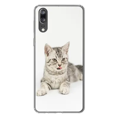 Produktbild von MuchoWow® Handyhülle Schutzhülle Hülle für Huawei P20 Kitten - Weiß - Sohle - Mädchen - Kinder - Jungen - Kind Silikon Softcase Handy Hülle - Hardcover